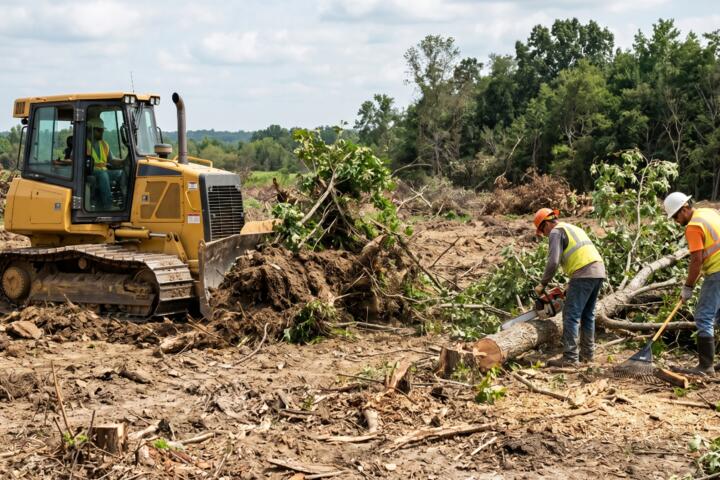 Land Clearing: When to Use a Bulldozer vs. Manual Labor